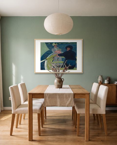 Art for sage green walls, shown to scale
