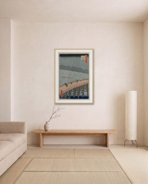 Japandi wall art, three ways, shown to scale