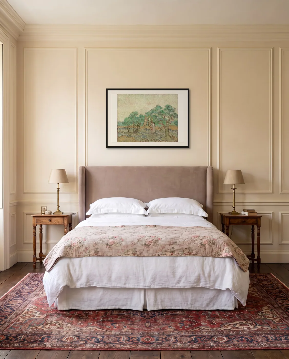 Classic bedroom wall art: The Olive Orchard by Vincent van Gogh, framed 100 × 70 cm
