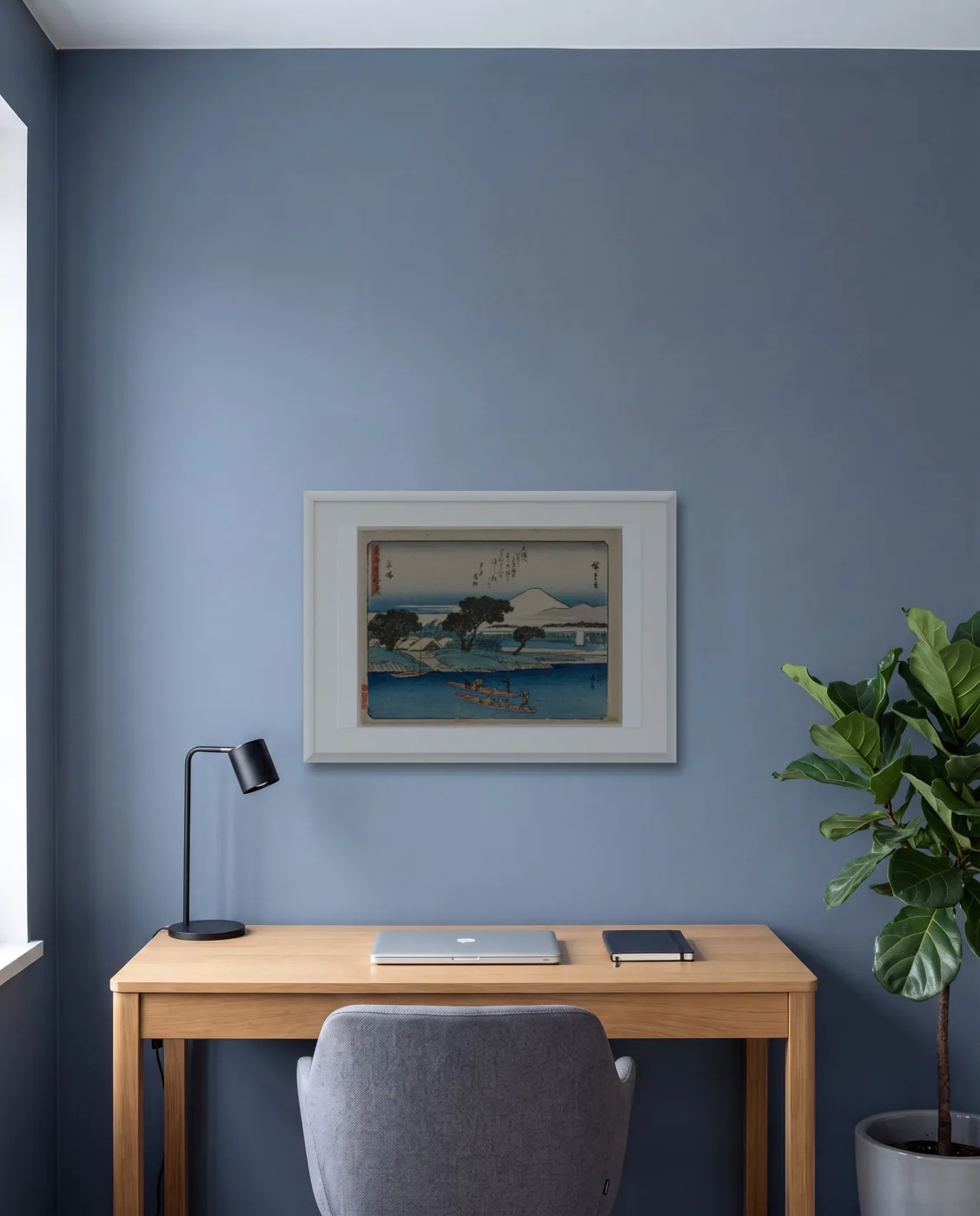 Cool office wall art: Hiratsuka by Utagawa Hiroshige, framed 70 × 50 cm