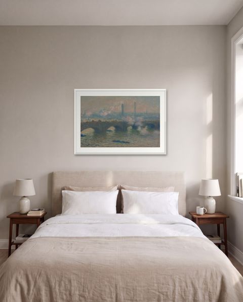 Wall art above a bed, shown to scale