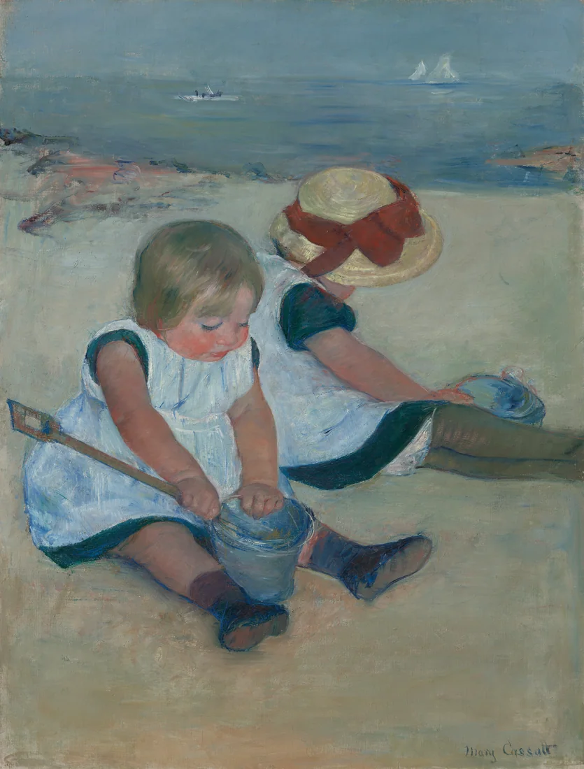 Children Playing on the Beach by Mary Cassatt, 1884 – art print