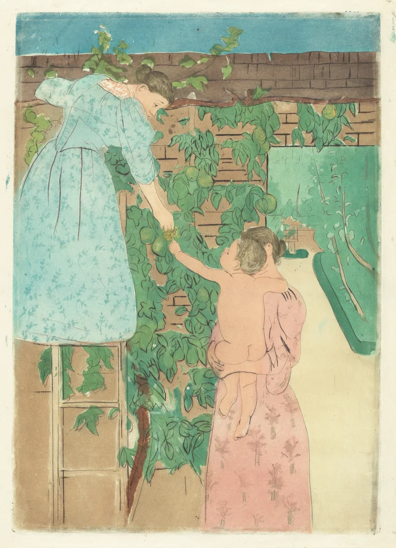 Gathering Fruit by Mary Cassatt, c. 1893 – art print