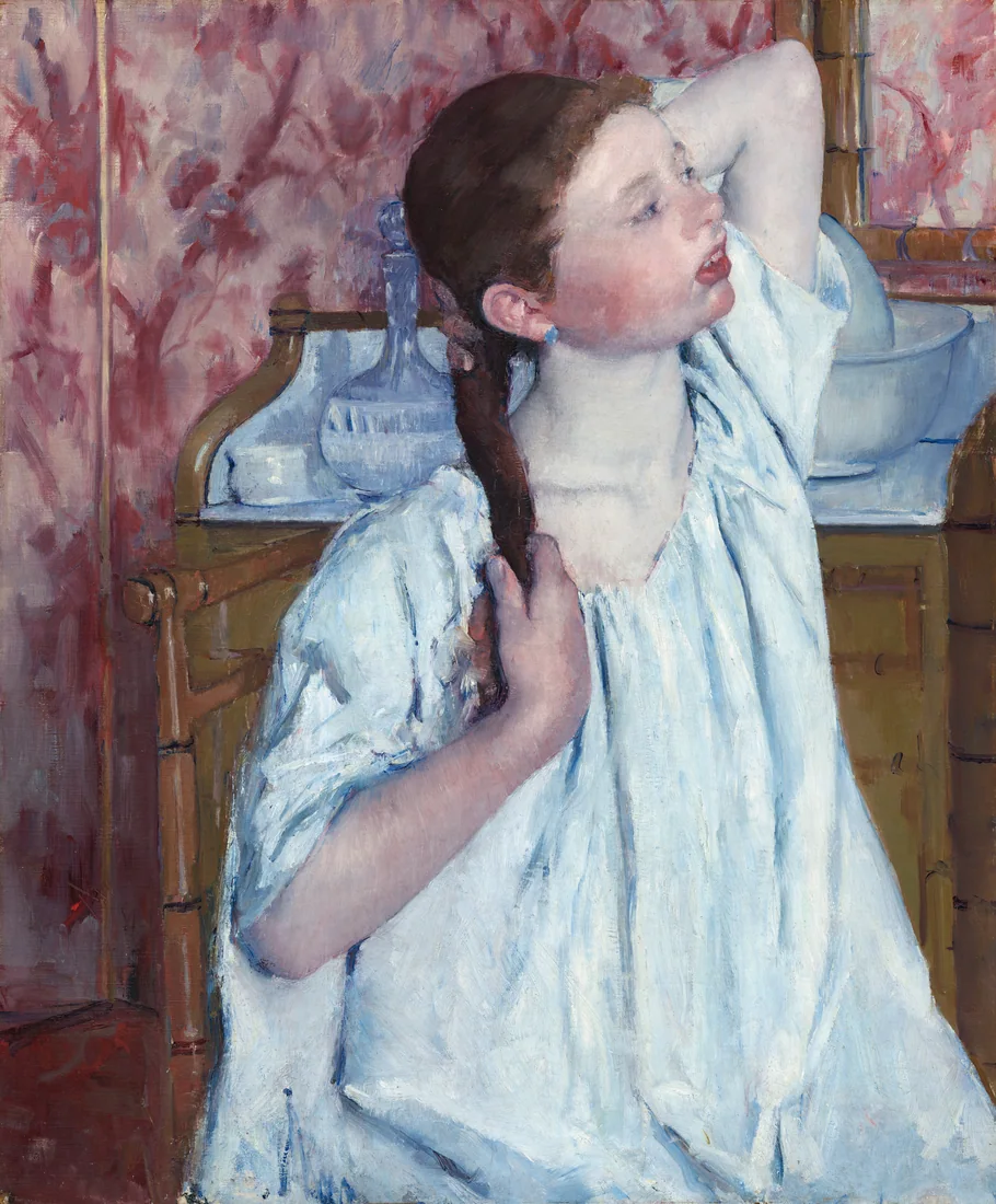 Girl Arranging Her Hair by Mary Cassatt, 1886 – art print