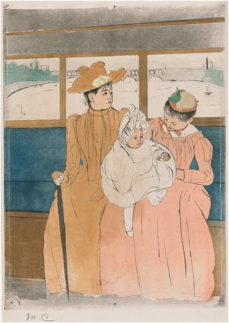 In the Omnibus by Mary Cassatt, 1890–91 – art print