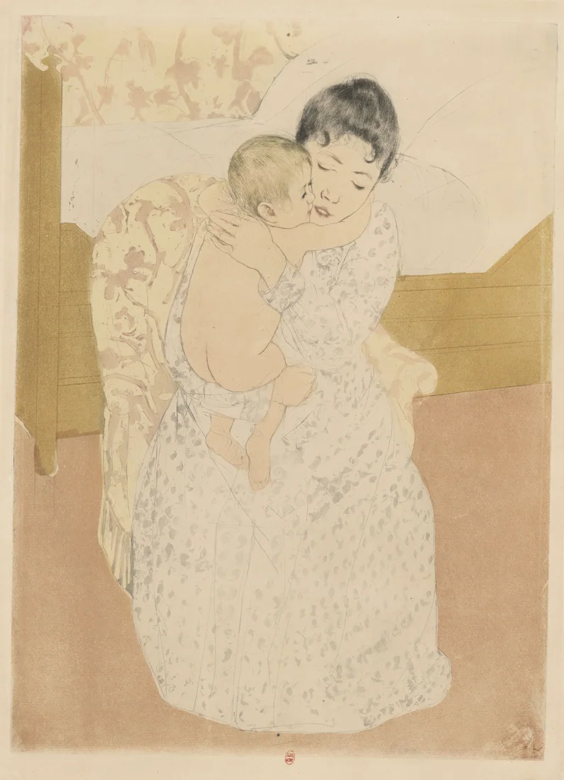 Maternal Caress by Mary Cassatt, 1890–91 – art print