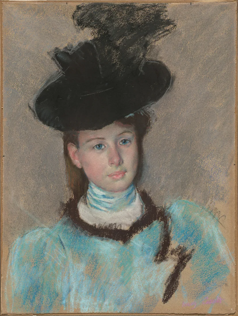 The Black Hat by Mary Cassatt, c. 1890 – art print