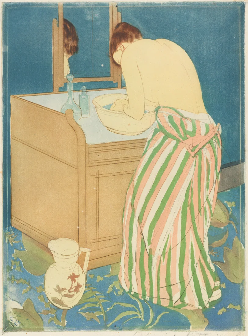 Woman Bathing by Mary Cassatt, 1890–91 – art print