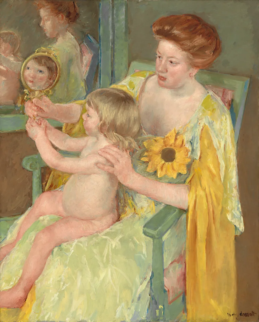 Woman with a Sunflower by Mary Cassatt, c. 1905 – art print