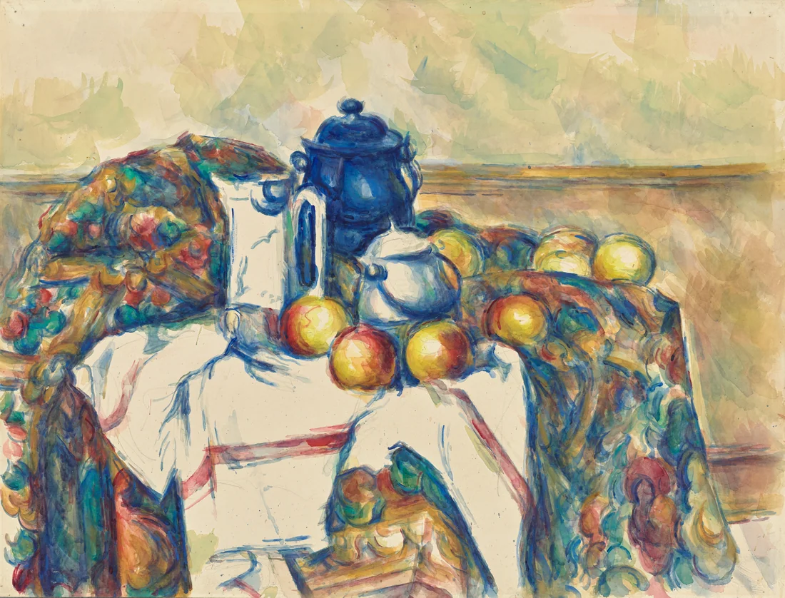 Still Life with Blue Pot by Paul Cézanne – art print