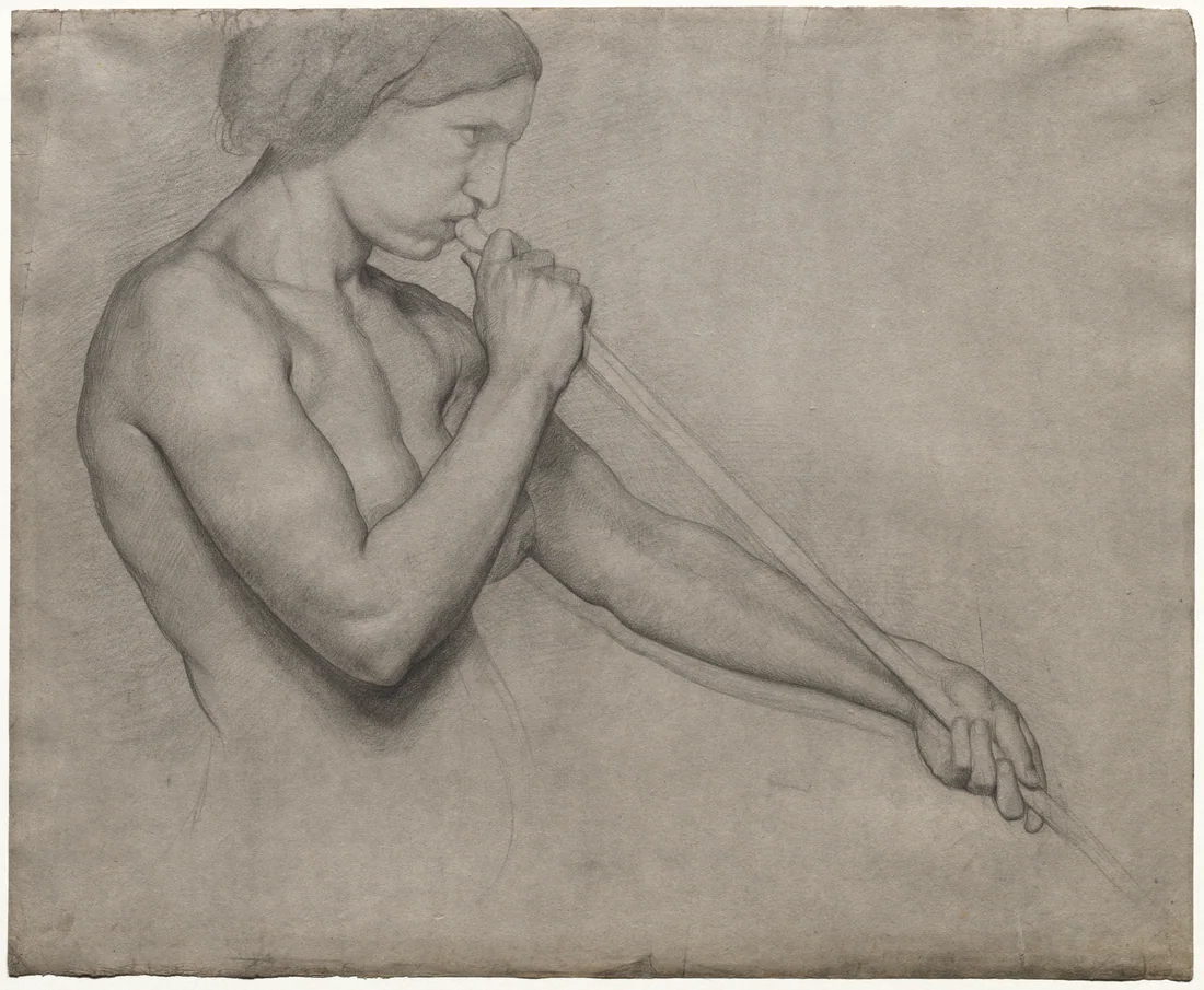 Angel Blowing a Trumpet by Edgar Degas, 1857–59 – art print