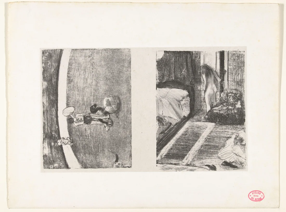 At the Cirque Médrano; Nude Woman at Her Doorway by Edgar Degas – art print