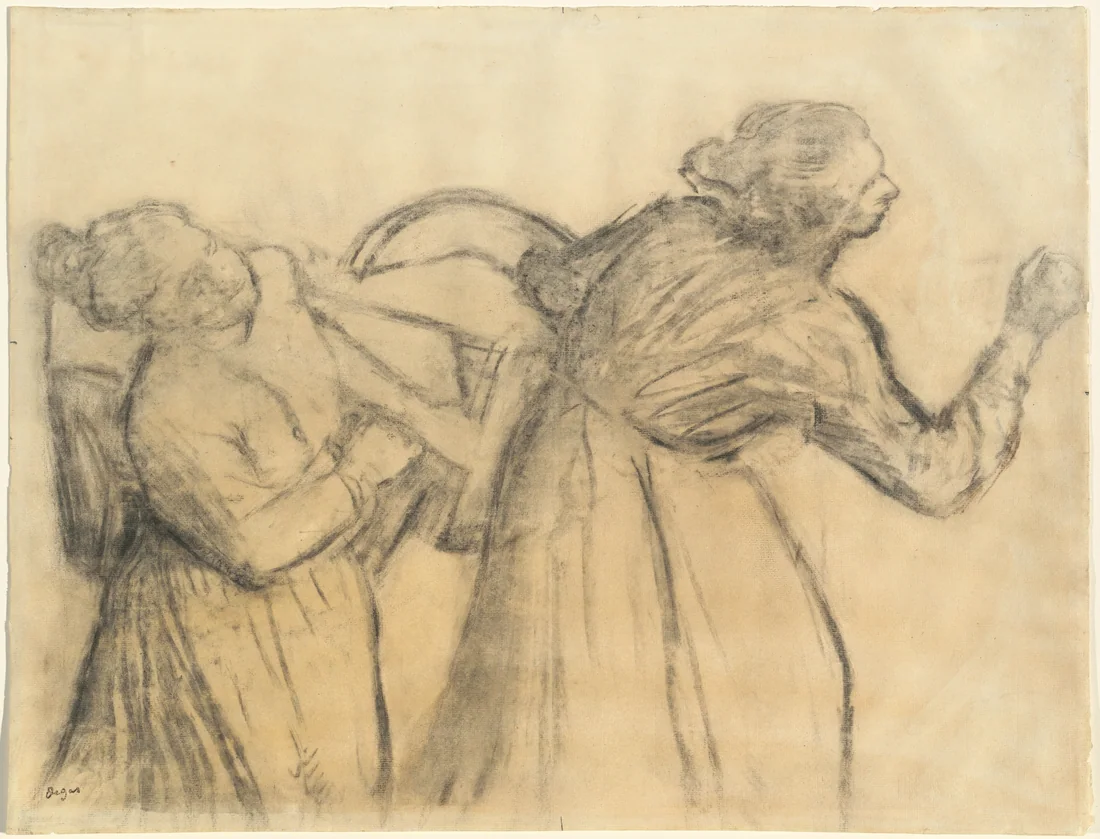 Laundress Carrying Linen by Edgar Degas, c. 1885–95 – art print