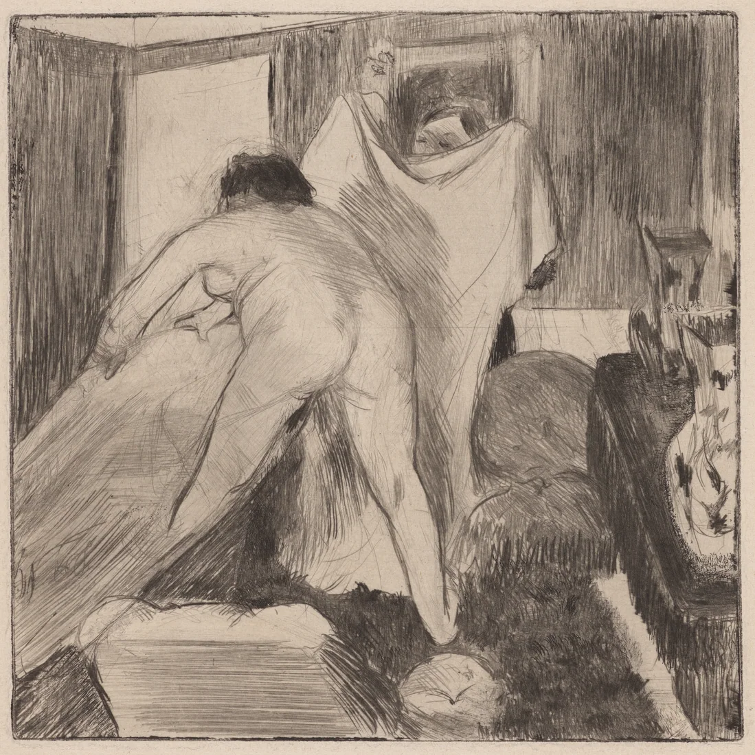 Leaving the Bath by Edgar Degas, 1879–80 – art print