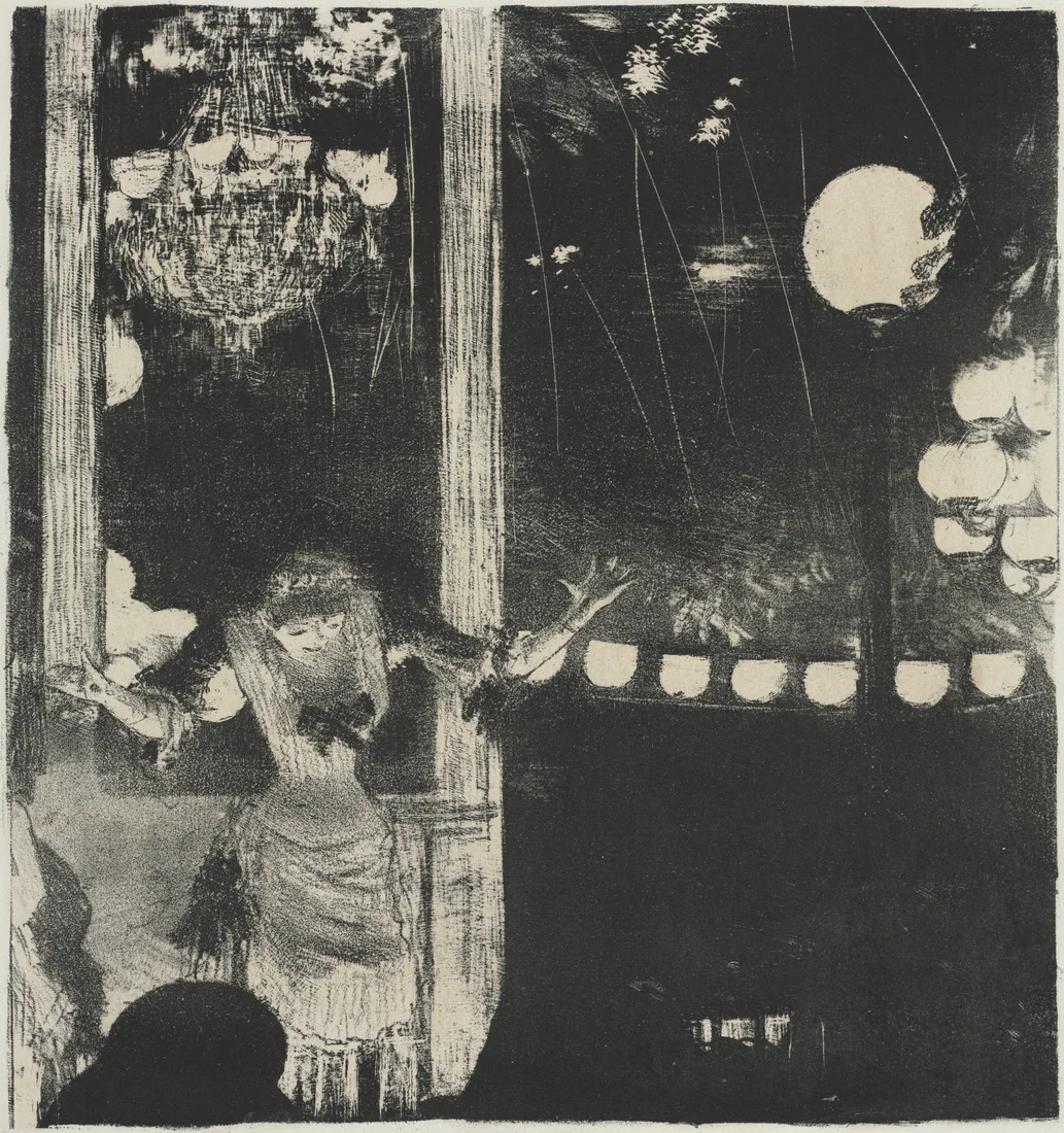 Mlle Bécat at the Café des Ambassadeurs by Edgar Degas, 1877–78 – art print