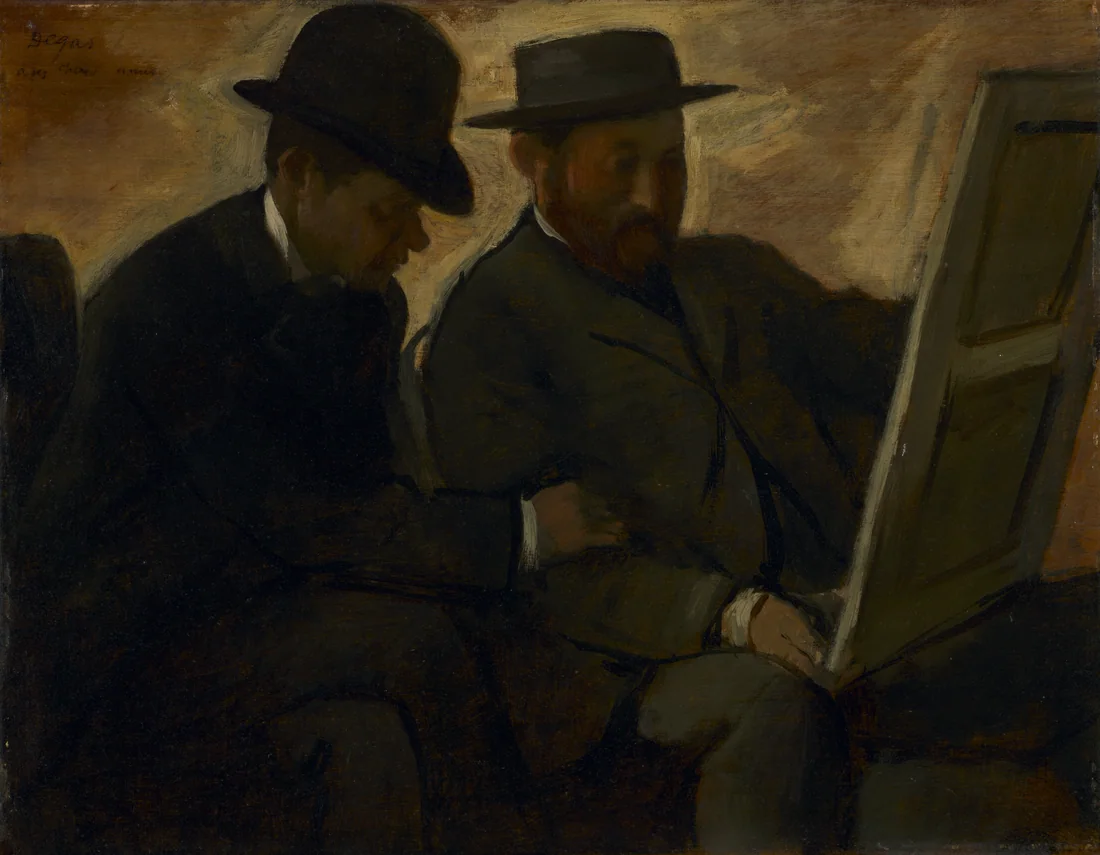 Paul Lafond and Alphonse Cherfils Examining a Painting by Edgar Degas, c. 1878–80 – art print