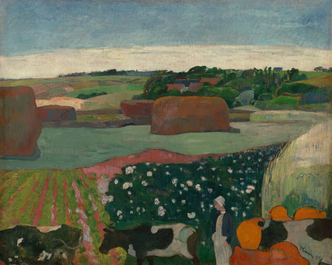 Haystacks in Brittany by Paul Gauguin, 1890 – art print