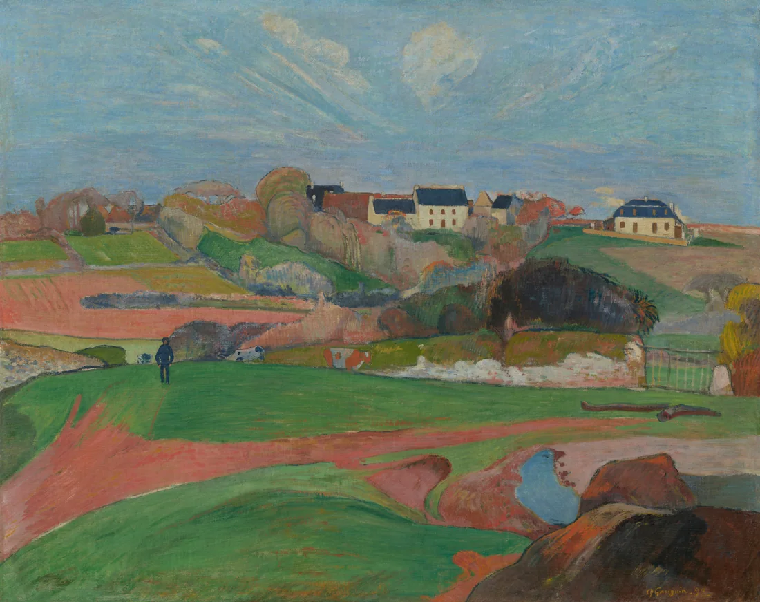 Landscape at Le Pouldu by Paul Gauguin, 1890 – art print