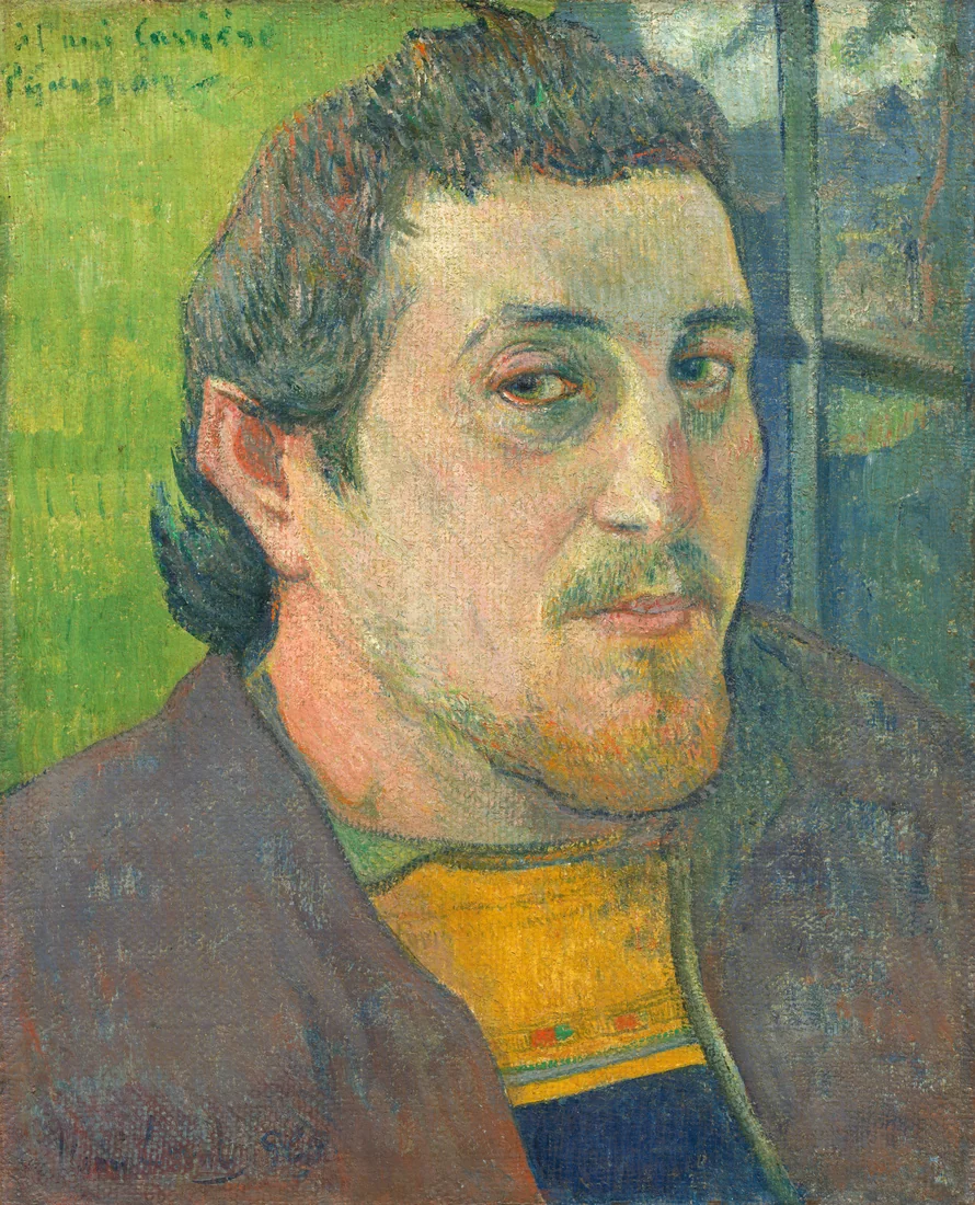 Self-Portrait Dedicated to Carrière by Paul Gauguin, 1888 or 1889 – art print
