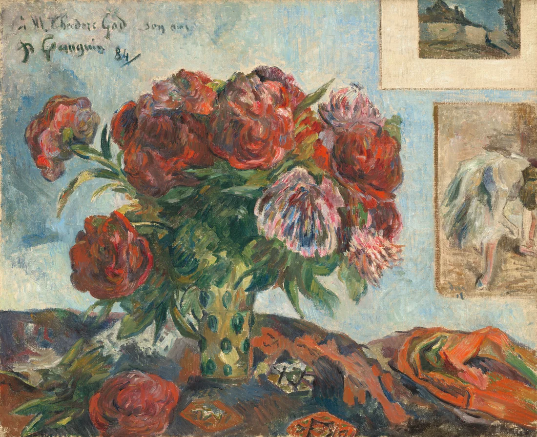 Still Life with Peonies by Paul Gauguin, 1884 – art print