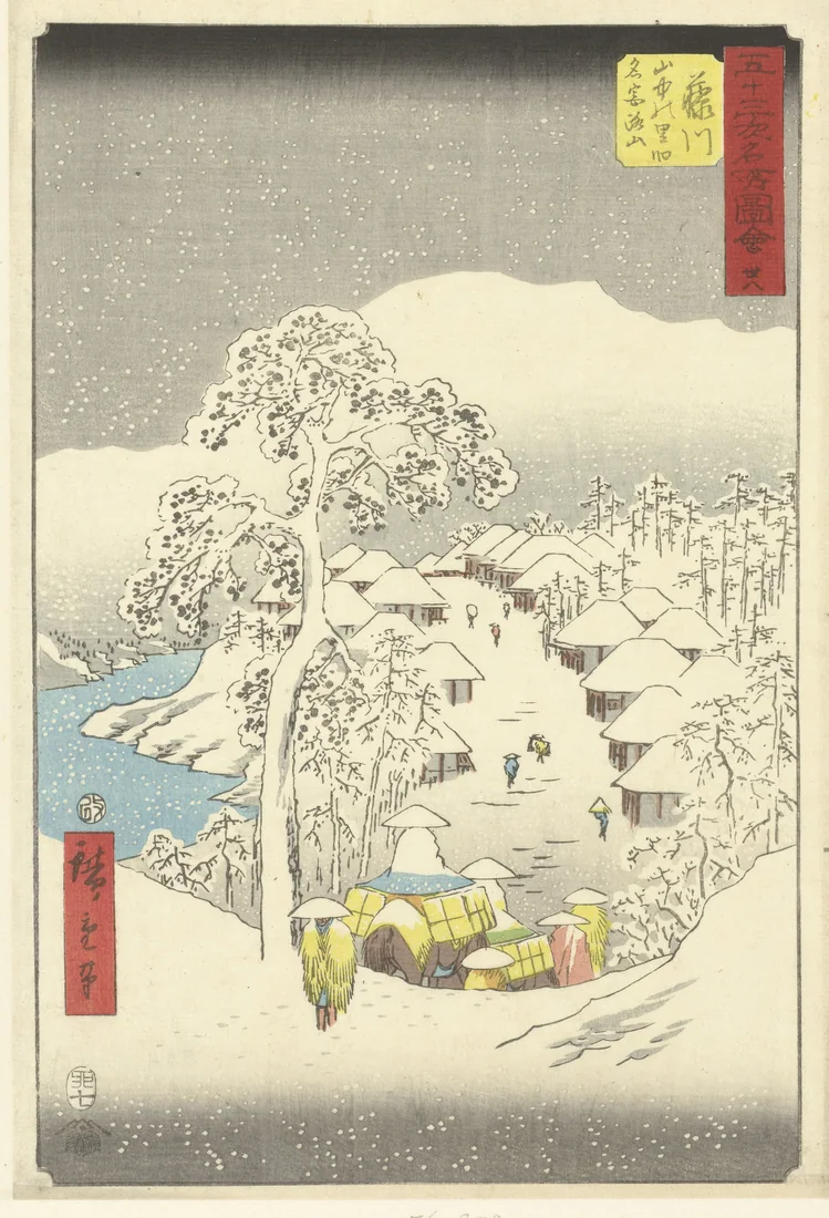 Fujikawa, a Mountain Village Also Called Fujiyama by Utagawa Hiroshige – art print