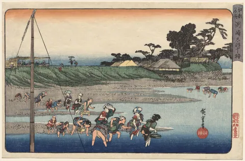 Gathering Shellfish at Low Tide at Susaki by Utagawa Hiroshige
