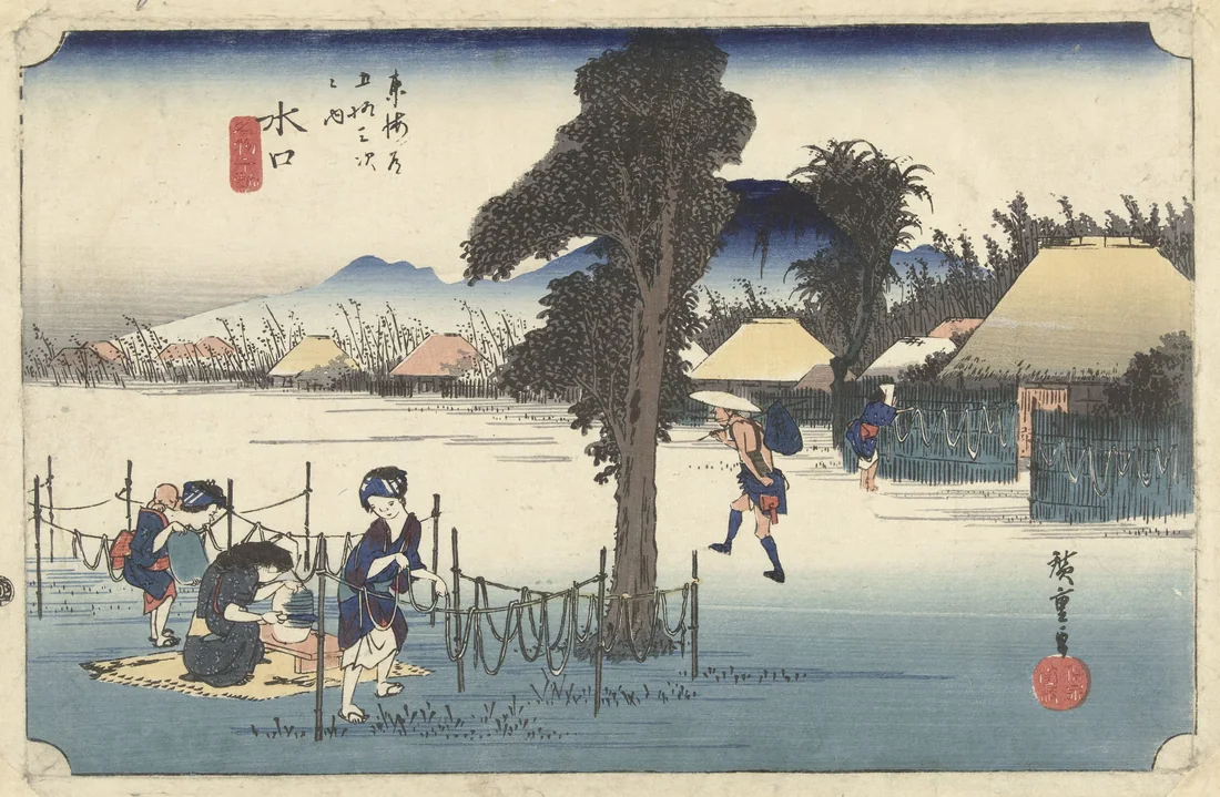 Minakuchi, Meibutsu Kanpyo by Utagawa Hiroshige – art print