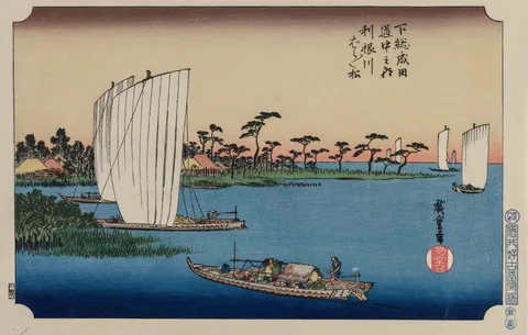Scattered Pine Trees by the Tone River by Utagawa Hiroshige