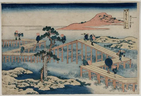 Eight-Part Bridge in Mikawa Province by Katsushika Hokusai