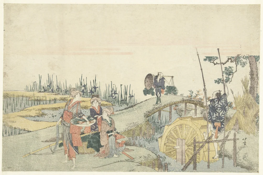 Planting Rice by Katsushika Hokusai – art print
