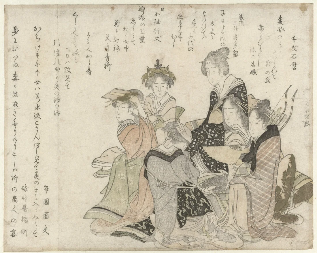 Six Women as the Six Classical Poets by Katsushika Hokusai – art print