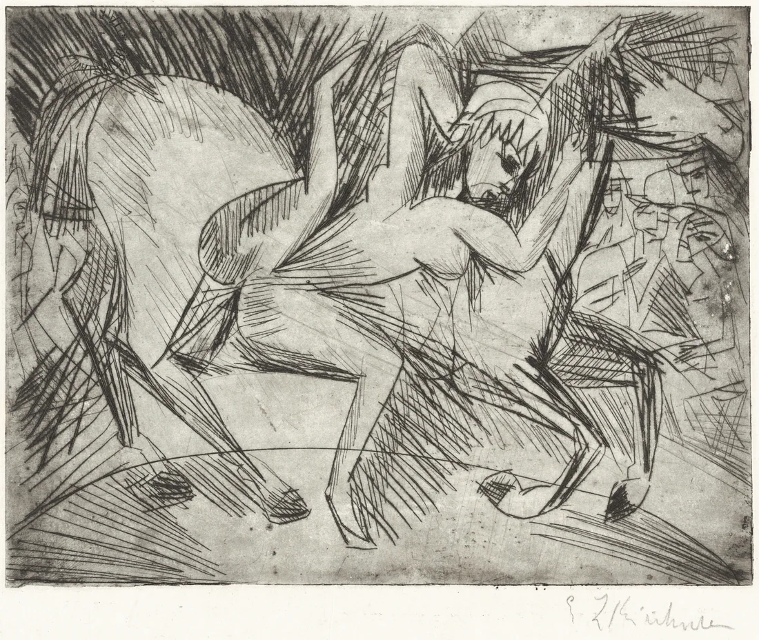 Acrobat on a Horse by Ernst Ludwig Kirchner, 1913 – art print