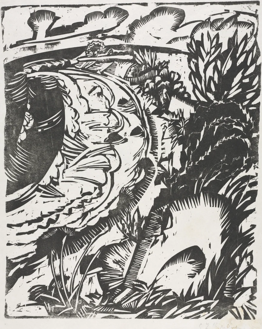 Dune Landscape with a Curving Bay by Ernst Ludwig Kirchner, 1913 – art print