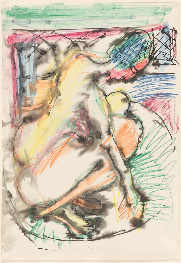 Erna Bathing in a Tub by Ernst Ludwig Kirchner, 1913–14 – art print