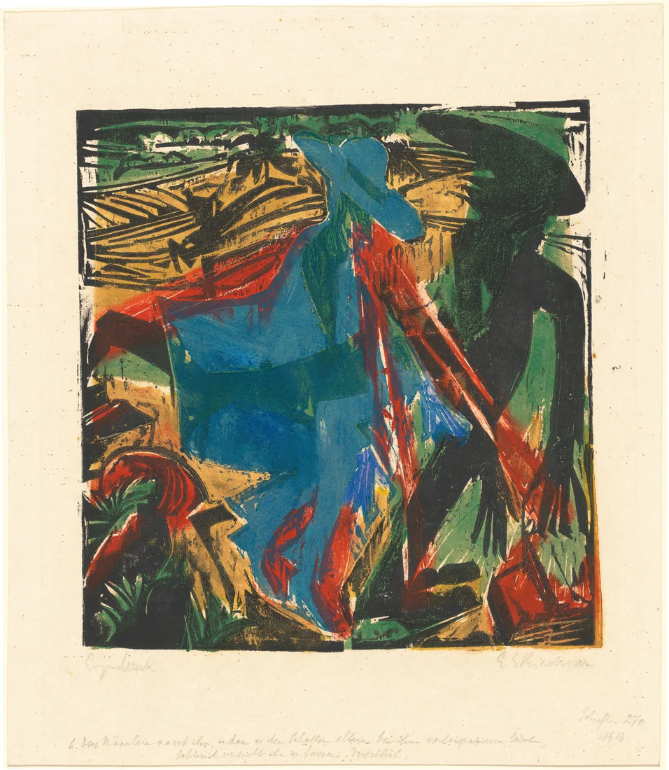 Peter Schlemihl's Wondrous Story: Encounter with His Shadow by Ernst Ludwig Kirchner, 1915 – art print