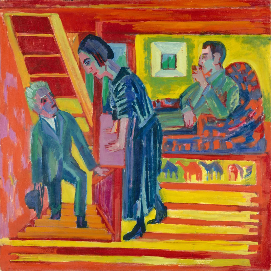 The Visit: Couple and Newcomer by Ernst Ludwig Kirchner, 1922 – art print