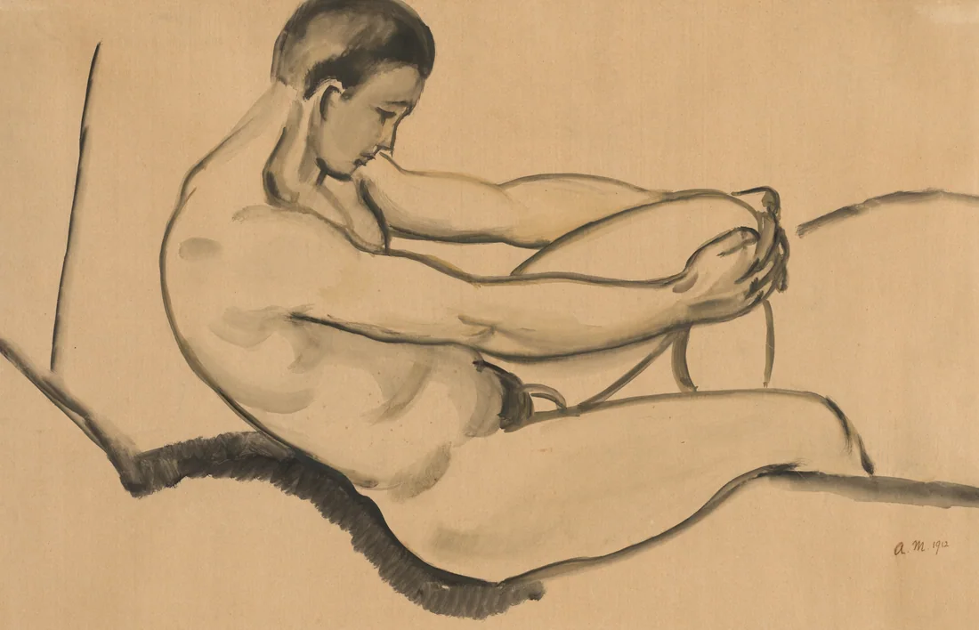 Male Nude by August Macke, 1912 – art print