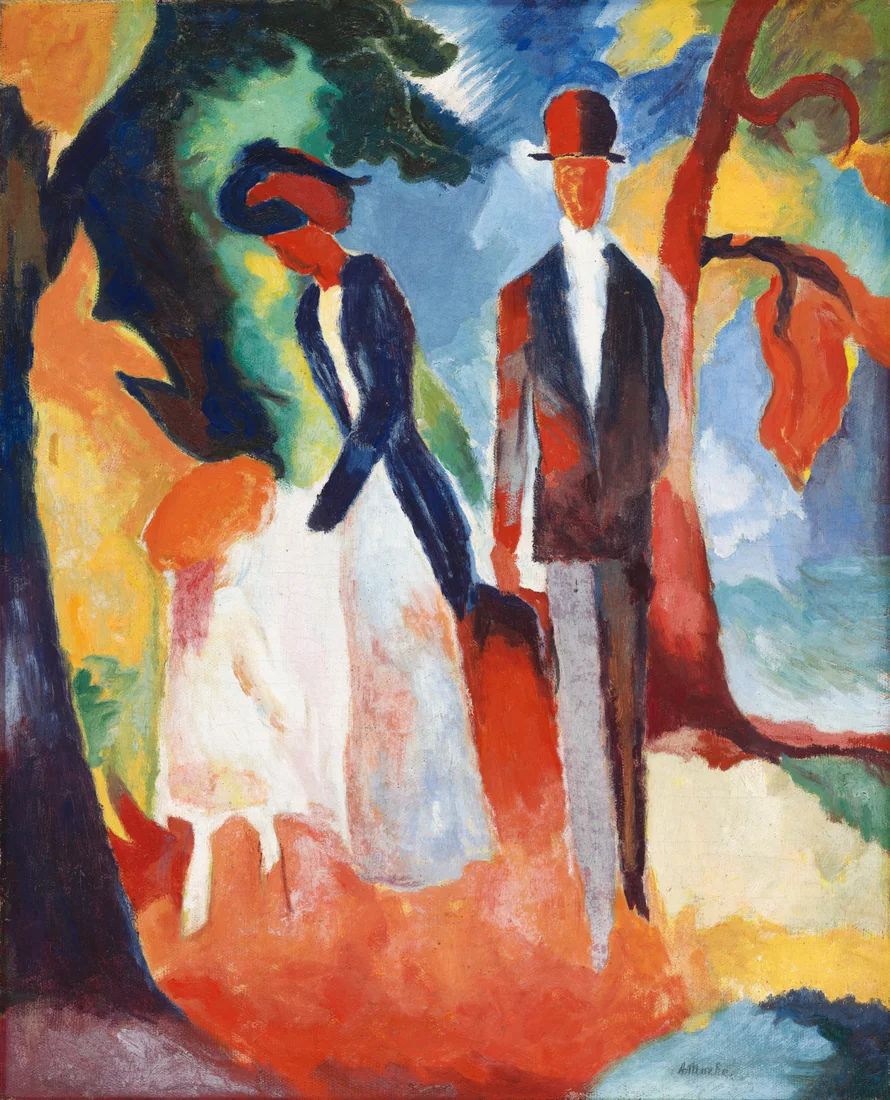 People by the Blue Lake by August Macke, 1913 – art print