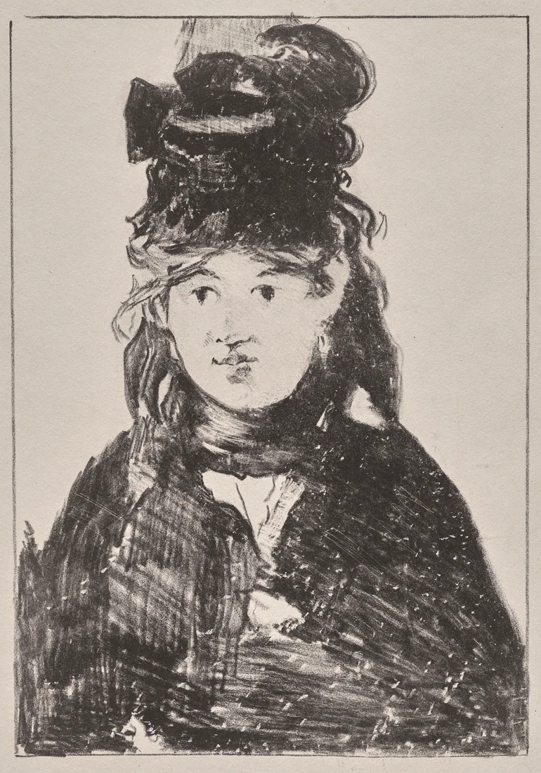 Berthe Morisot in Black by Édouard Manet, about 1872–74; printed 1884 – art print