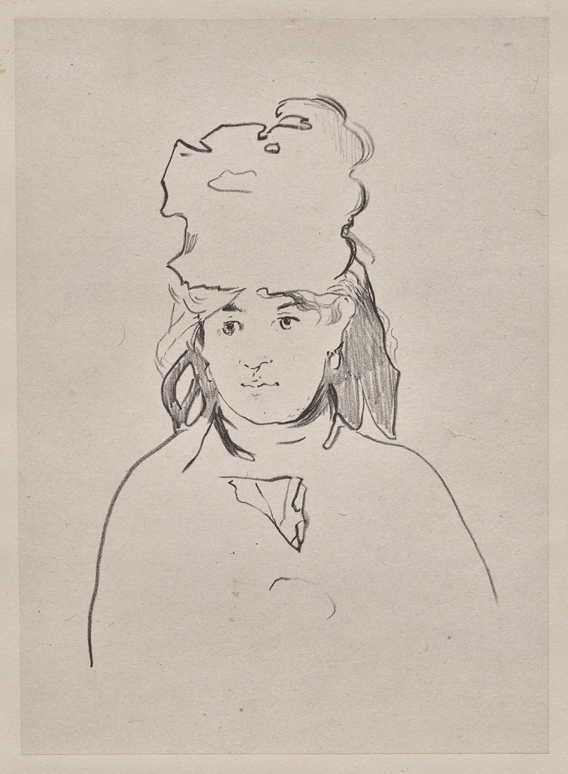 Berthe Morisot in Silhouette by Édouard Manet, about 1872–74, printed 1884 – art print