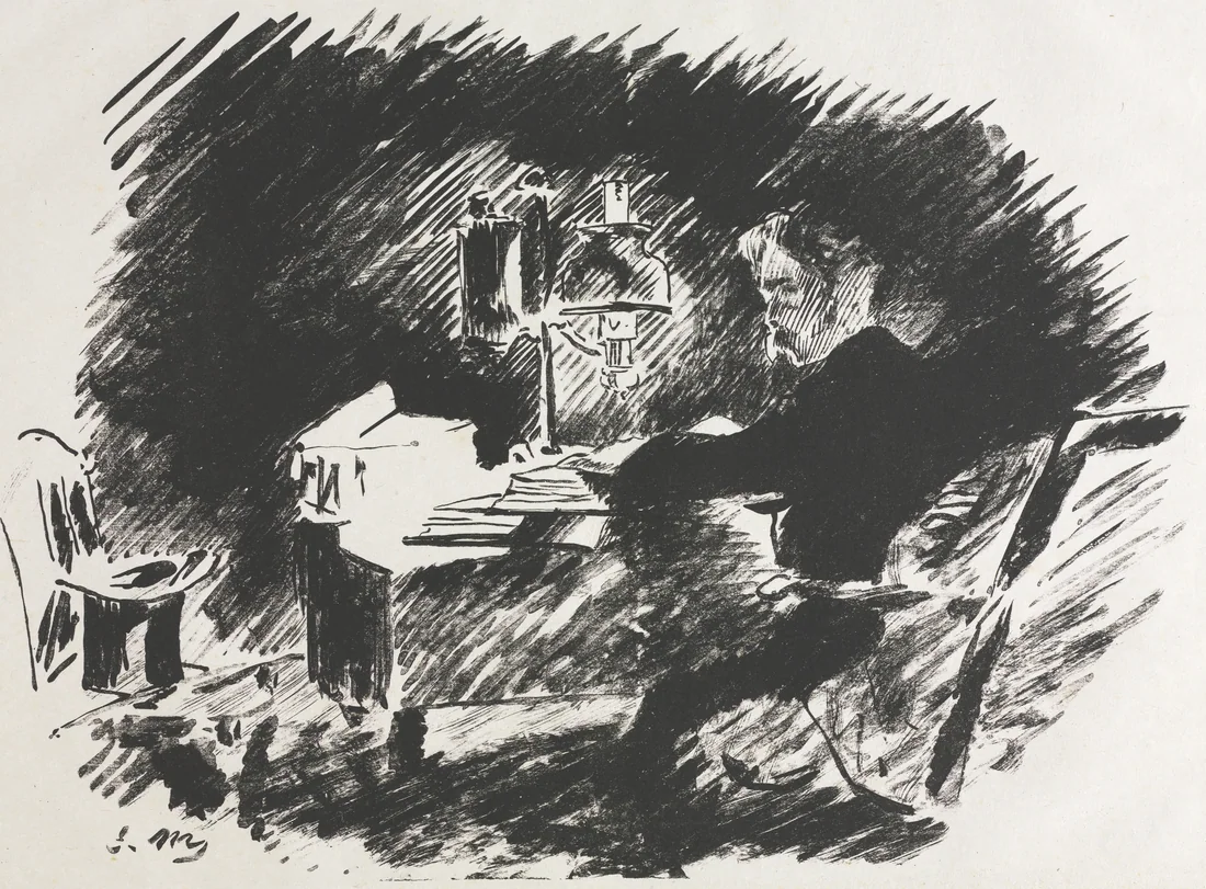Illustration for The Raven by Edgar Allan Poe by Édouard Manet, 1875 – art print