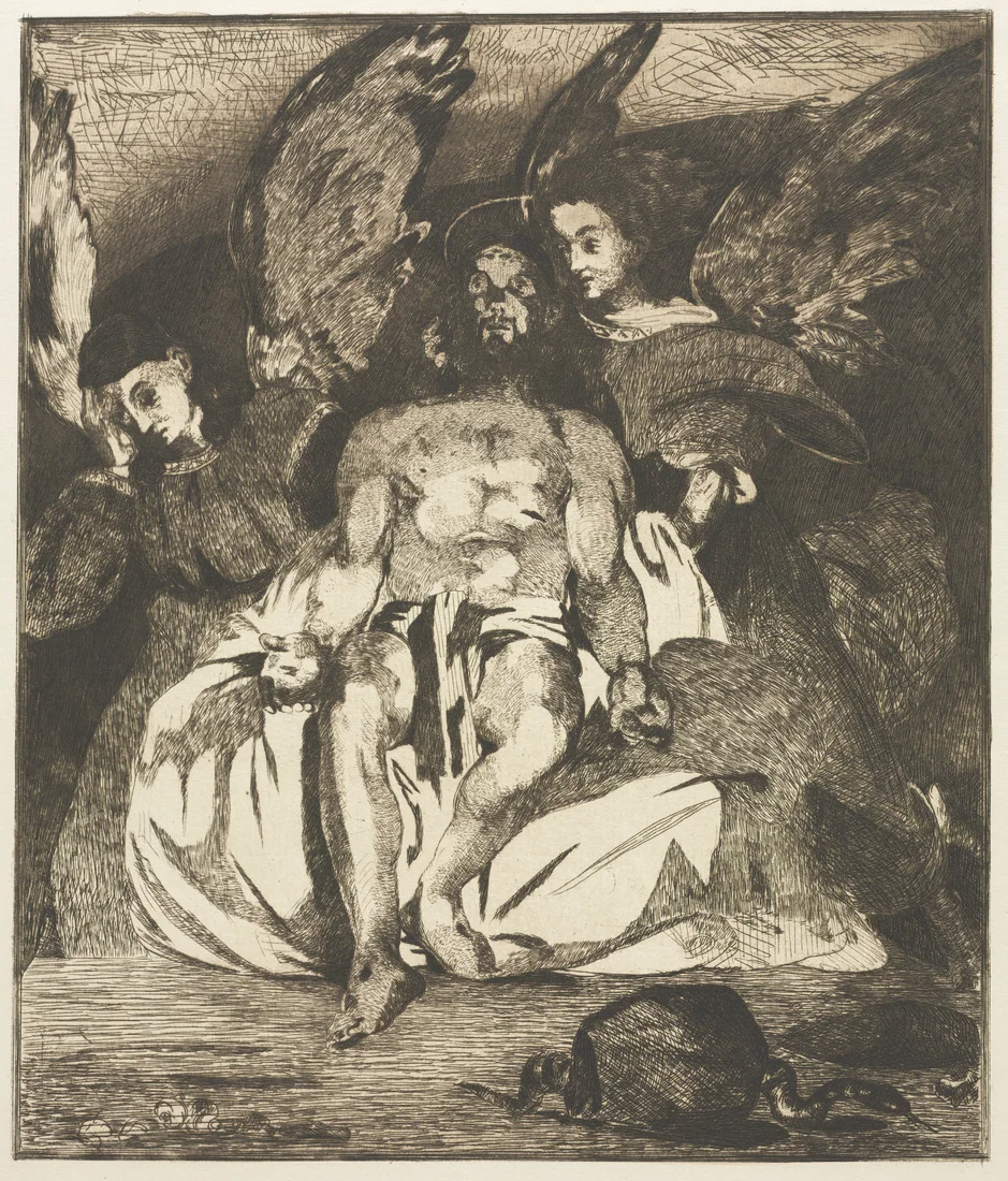 The Dead Christ with Angels by Édouard Manet, 1866–67 – art print