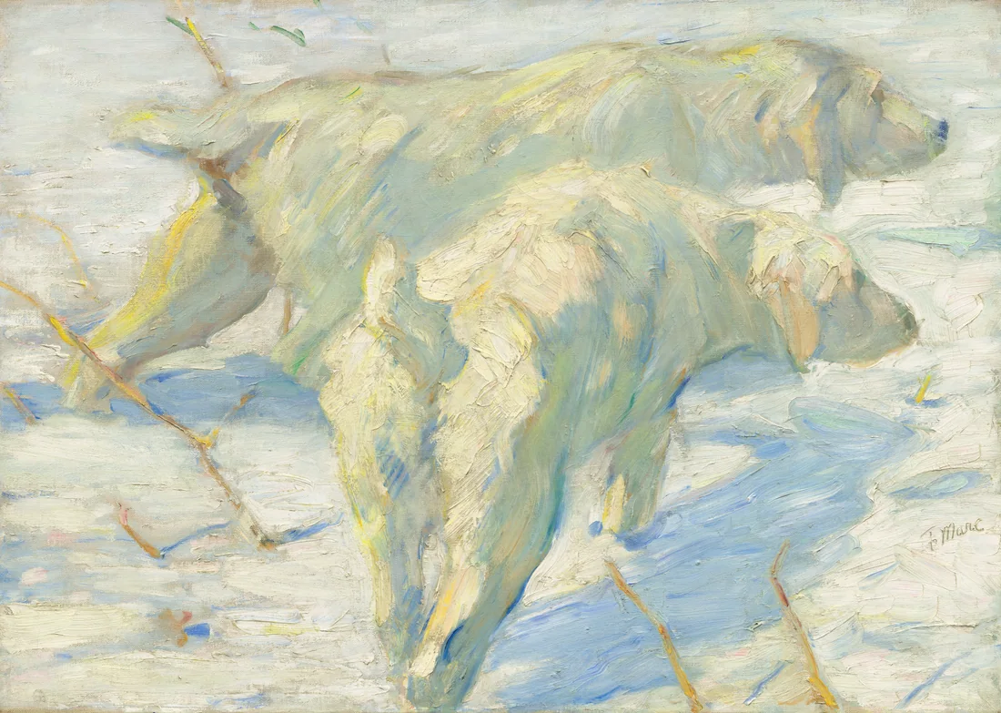 Siberian Dogs in the Snow by Franz Marc, 1909–10 – art print
