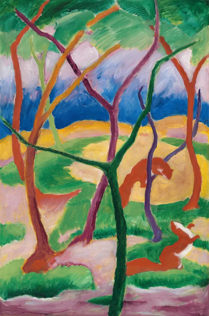 Weasels at Play by Franz Marc, 1911 – art print