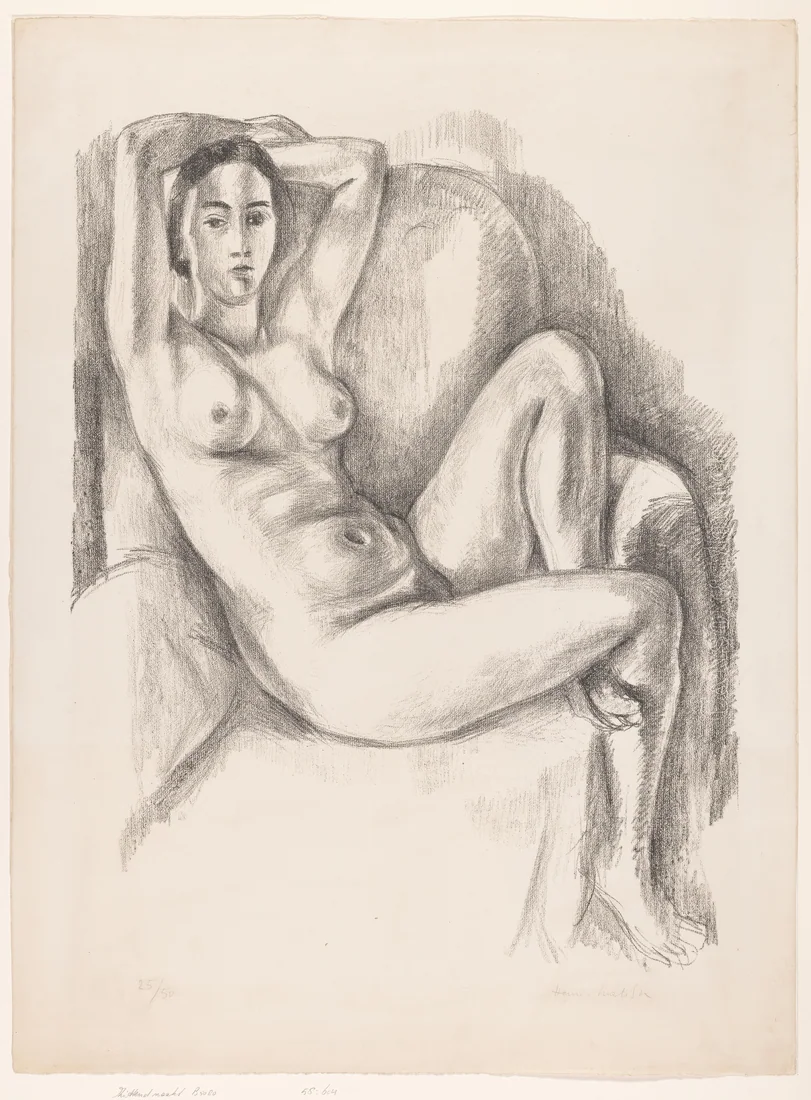 Nude with a Blue Cushion by Henri Matisse – art print