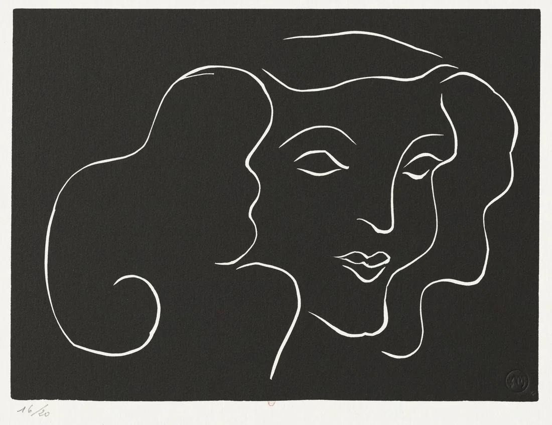 Smiling Face, Three-Quarter View by Henri Matisse, 1941 – art print