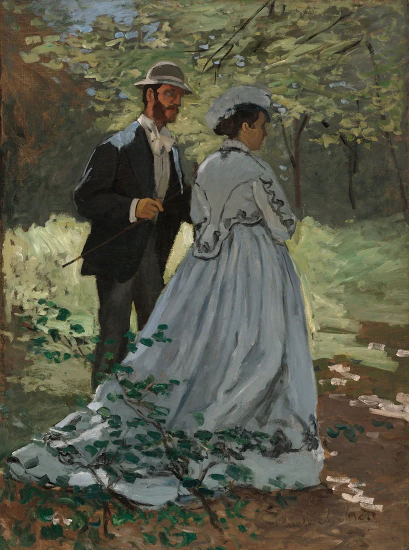 Bazille and Camille (Study for "Luncheon on the Grass") by Claude Monet, 1865 – art print