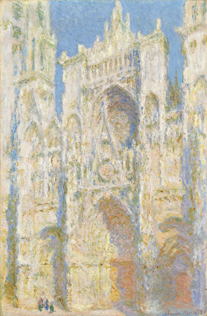 Rouen Cathedral, West Façade, Sunlight by Claude Monet, 1894 – art print