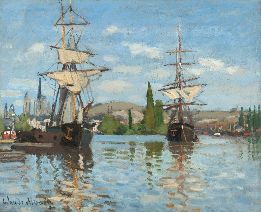 Ships Riding on the Seine at Rouen by Claude Monet, 1872–73 – art print