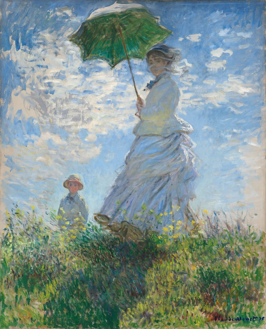 Woman with a Parasol: Madame Monet and Her Son by Claude Monet, 1875 – art print